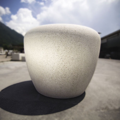 Jardinière en pierre reconstituée - SATURNO - BELLITALIA - ronde / avec réservoir / contemporaine