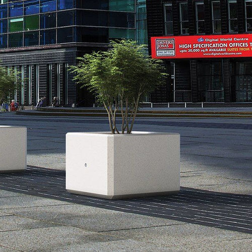 Jardinière en pierre reconstituée - BERRY - BELLITALIA - carrée / contemporaine / pour espace public