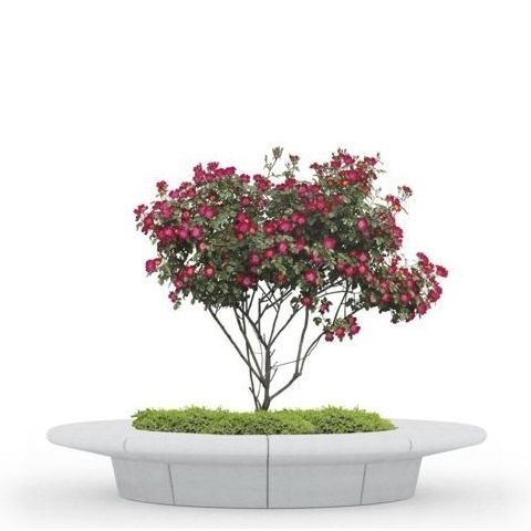 Jardinière en pierre reconstituée - COROLLA - BELLITALIA - ronde / modulable / avec banc intégré