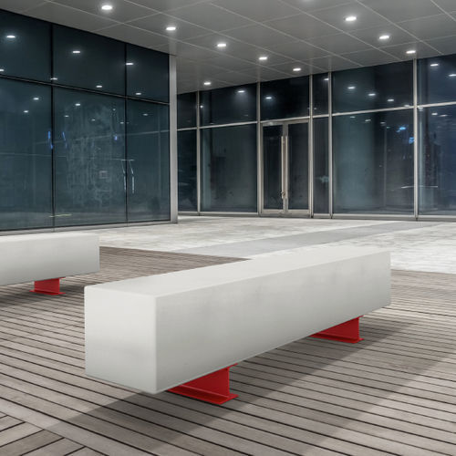 Banc public contemporain - RETTA - BELLITALIA - en béton fibré à ultra haute performance (BFUP) / en acier peint / sans dossier