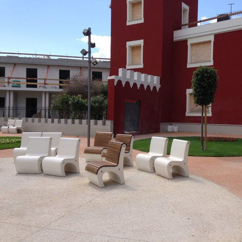 Chaise de jardin contemporaine - GEA - BELLITALIA - d'extérieur / en bois / en pierre reconstituée