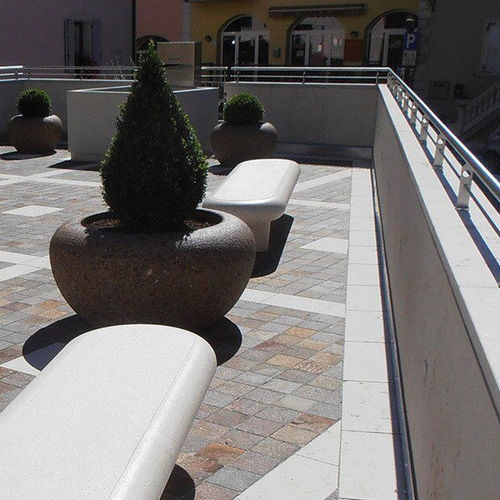 Banc public contemporain - AFRODITE - BELLITALIA - en pierre reconstituée / sans dossier / sans accoudoirs