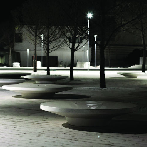 Banc public contemporain - LIDO' 2500 - BELLITALIA - en pierre reconstituée / sans dossier / sans accoudoirs