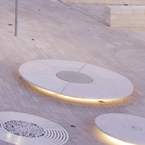 Banc public contemporain - LIDO' 4500 - BELLITALIA - en pierre reconstituée / sans dossier / sans accoudoirs