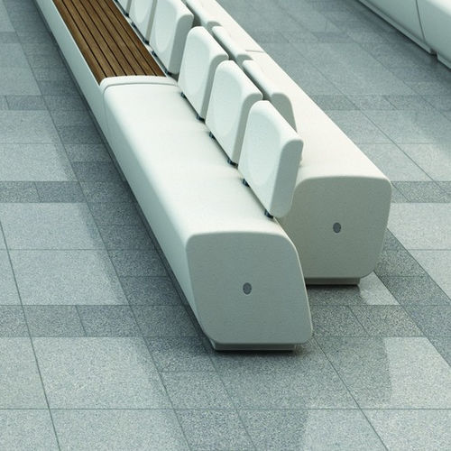 Banc public contemporain - LOUNGE L - BELLITALIA - en pierre reconstituée / avec dossier / sans dossier