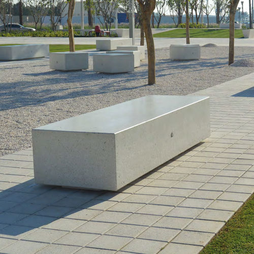 Banc public contemporain - KUBB 2D - BELLITALIA - en pierre reconstituée / sans dossier / sans accoudoirs