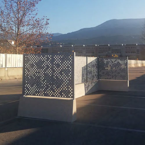 Cache-conteneur de recyclage - RETROSCENA OPEN - BELLITALIA - en acier à revêtement par poudre / en pierre reconstituée