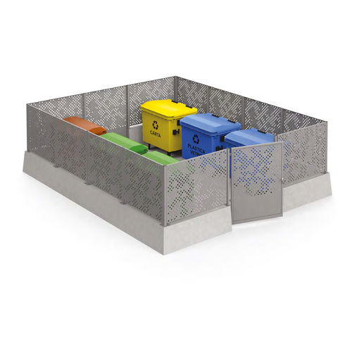 Cache-conteneur de recyclage - RETROSCENA MAXI - BELLITALIA - en acier à revêtement par poudre / en pierre reconstituée