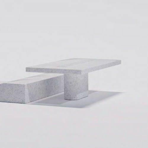 Table de jardin - ZIGUE TA - BELLITALIA - contemporaine / en pierre reconstituée / avec piètement en pierre reconstituée