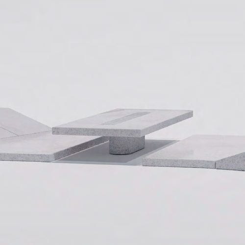 Table basse contemporaine - ZIGUE TB - BELLITALIA - en pierre reconstituée / avec piètement en pierre reconstituée / rectangulaire