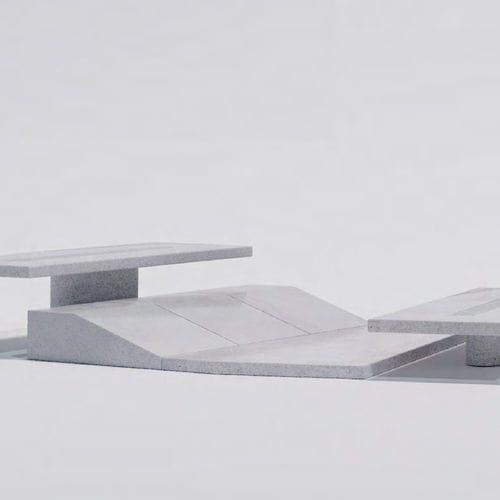 Banc public contemporain - ZIGUE L - BELLITALIA - en pierre reconstituée / sans dossier / sans accoudoirs
