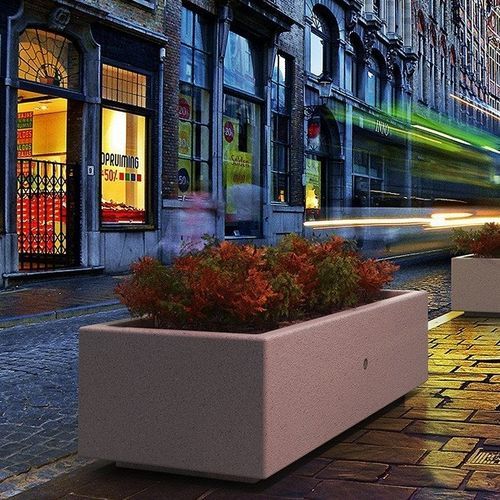 Jardinière en pierre reconstituée - KUBB 2F - BELLITALIA - rectangulaire / modulable / avec réservoir