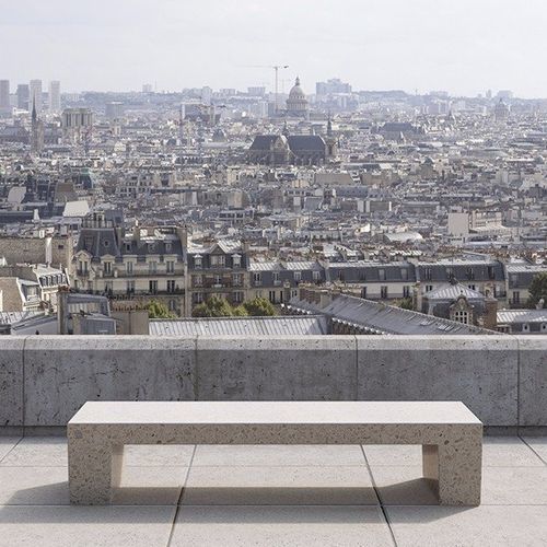 Banc public contemporain - ERACLEA  - BELLITALIA - en pierre reconstituée / sans dossier / sans accoudoirs