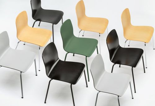 Chaise contemporaine - SLIM M - De Vorm - en chêne / en contreplaqué moulé / en bouleau