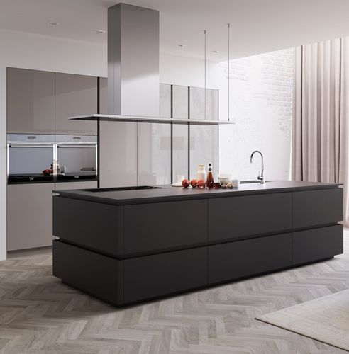 Cuisine contemporaine - TILO  - MITON - en aluminium / avec îlot / de taille moyenne