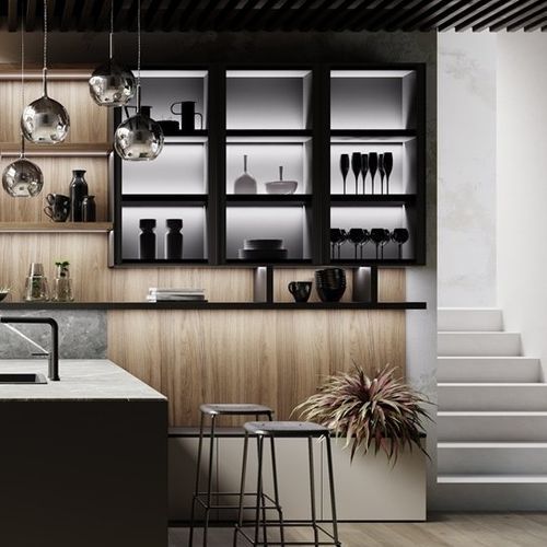 Étagère modulable - BELLEVUE - MITON - contemporaine / en aluminium / en verre fumé