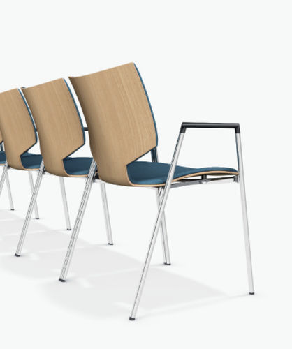Chaise visiteur contemporaine - LYNX I - Casala - d'intérieur / en tissu / en hêtre
