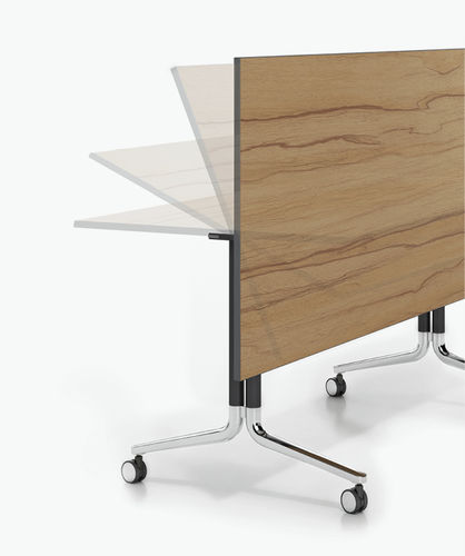 Table de conférence contemporaine - TEMO FLIPTOP - Casala - en bois / avec piètement en métal / rectangulaire