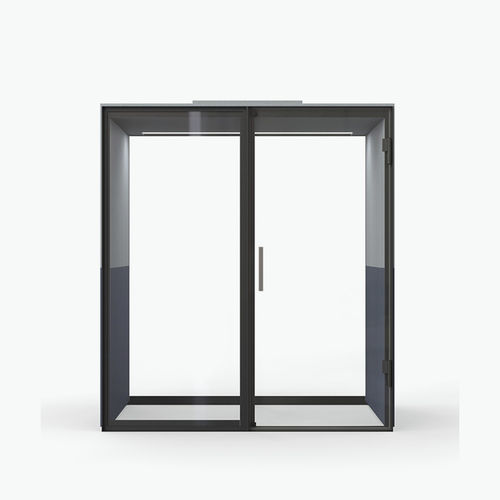 Bureau POD avec porte vitrée - BOSTON WORKPOD - Casala - avec éclairage LED intégré / avec prise de courant intégrée / en aluminium