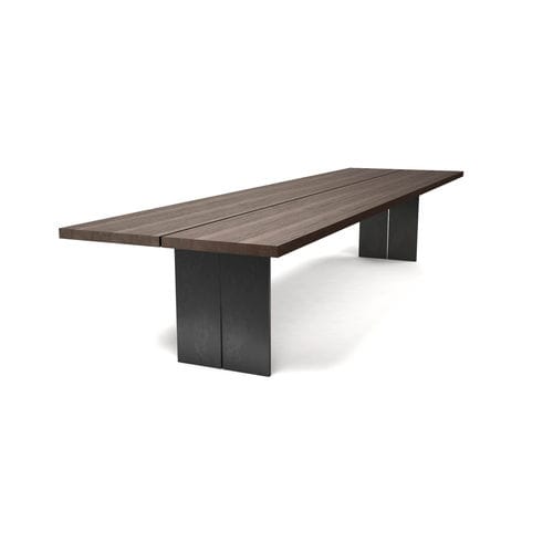 Table contemporaine - SHARE - Steininger Designers - en bois huilé / avec piètement en acier laqué / rectangulaire