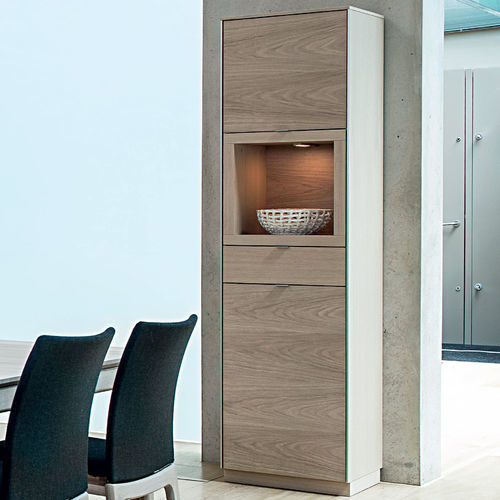 Vitrine armoire contemporaine - #914  - Skovby - à poser / en aluminium / en chêne