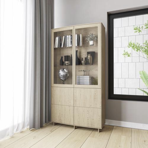 Vitrine armoire contemporaine - #410 - Skovby - à poser / en chêne / en noyer