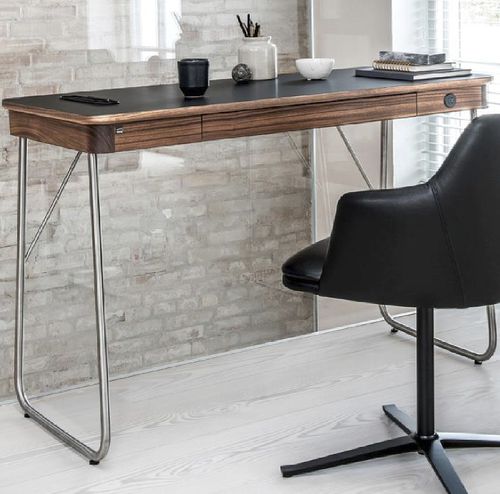 Bureau sur pied - #130 - Skovby - contemporain / en chêne / en placage de bois