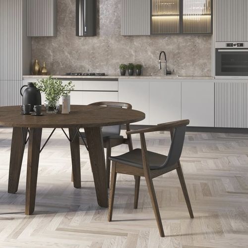 Chaise de salle à manger contemporaine - #820 - Skovby - d'intérieur / en tissu / en cuir