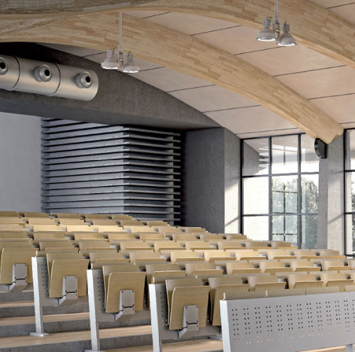 Chaise d'auditorium contemporaine - 840NW Series - CAMILLO SIRIANNI SAS - d'intérieur / en bois / avec piètement en fonte d'aluminium