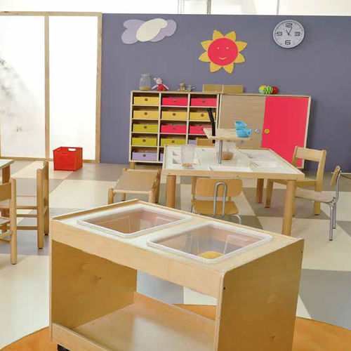 Chariot pour équipements sportifs - MI 423  - CAMILLO SIRIANNI SAS - pour école maternelle / en bouleau / en contreplaqué