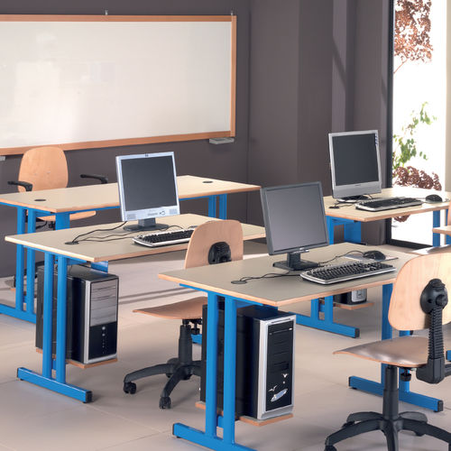 Bureau sur pied - 607 - CAMILLO SIRIANNI SAS - contemporain / droit / avec piètement en métal