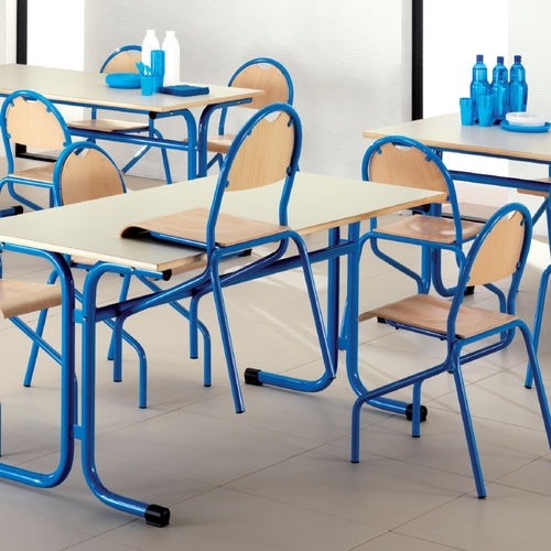 Table à manger contemporaine - 603-REF - CAMILLO SIRIANNI SAS - en bois / avec piètement en métal / rectangulaire