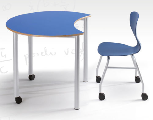 Table de travail contemporaine - COLLABOR8 - CAMILLO SIRIANNI SAS - en stratifié / en hêtre / en matières recyclées