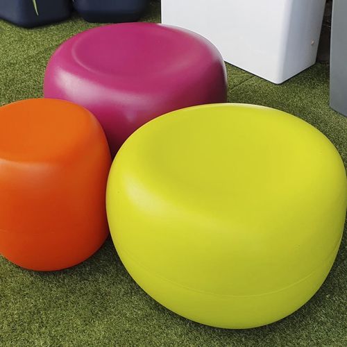 Pouf contemporain - GALETS DE PAUL - Qui est Paul - en polymère / rond / pour enfant
