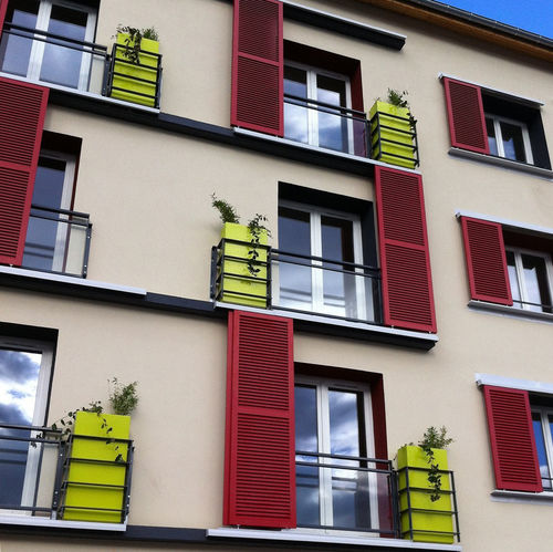 Jardinière en fibro-ciment - IRF60.25H120  - ATELIER SO GREEN - en pierre / carrée / sur mesure