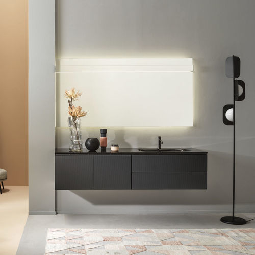 Meuble vasque mural - MONOLITE - ARTELINEA - stratifié / en verre / en mélaminé