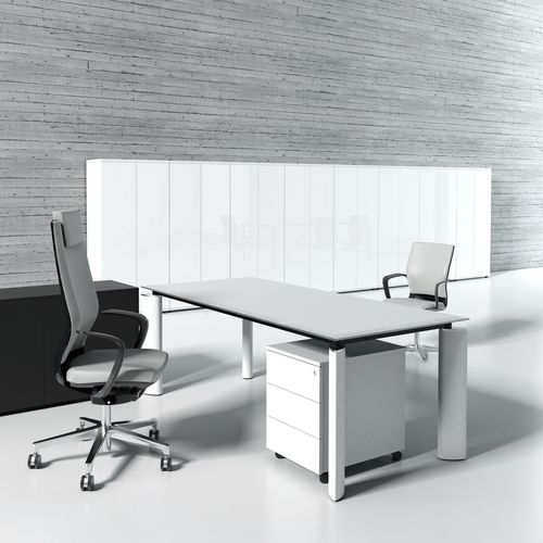 Bureau de direction - CRYSTAL - MDD - contemporain / en métal / en verre