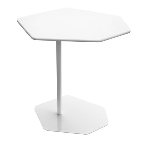 Table d'appoint contemporaine - BAZALTO - MDD - en acier à revêtement par poudre / en HPL / hexagonale