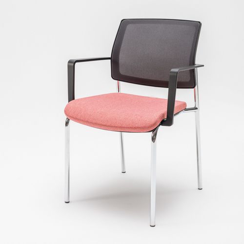 Chaise de conférence en tissu - GAYA - MDD - en résille / en plastique / avec piètement en acier à revêtement par poudre