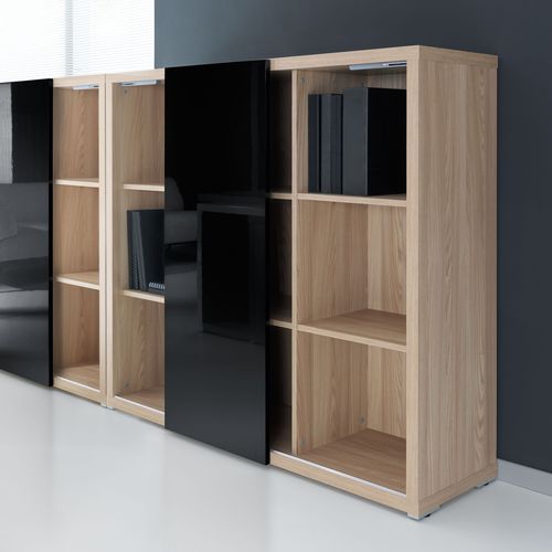Armoire de classement basse - MITO - MDD - en bois / à portes coulissantes / contemporaine