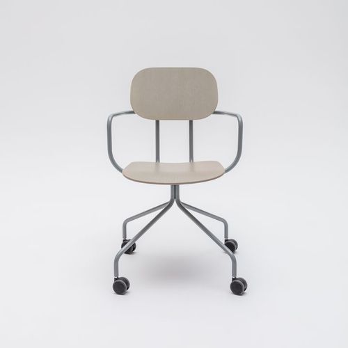 Chaise de bureau contemporaine - NEW SCHOOL - MDD - en tissu / en contreplaqué moulé / avec piètement en acier à revêtement par poudre