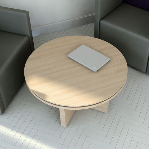 Table basse contemporaine - STATUS - MDD - en mélaminé / ronde / pour bureau