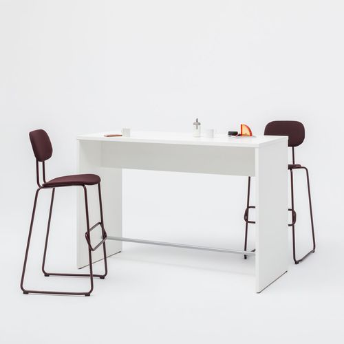Table mange-debout contemporaine - PSW - MDD - en acier à revêtement par poudre / en mélaminé / rectangulaire