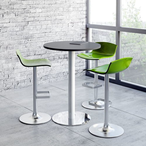 Table mange-debout contemporaine - PS80 - MDD - en métal chromé / en acier à revêtement par poudre / en mélaminé