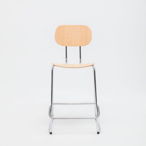 Tabouret de bureau en contreplaqué moulé - NEW SCHOOL - MDD - avec piètement en métal / avec repose-pieds / ergonomique