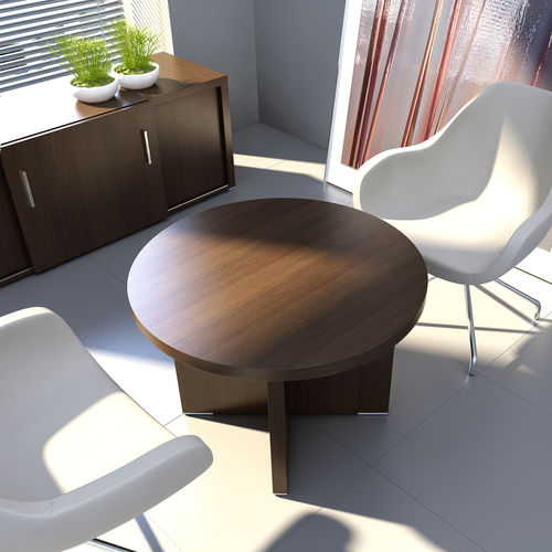 Table basse contemporaine - QUANDO - MDD - en mélaminé / avec piètement en mélaminé / ronde