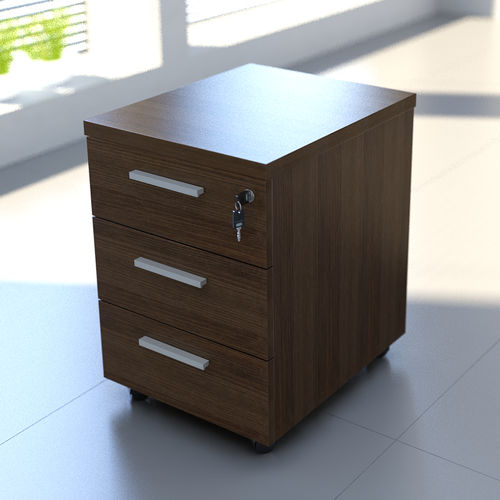 Caisson de bureau en mélaminé - QUANDO - MDD - à 3 tiroirs / à roulettes