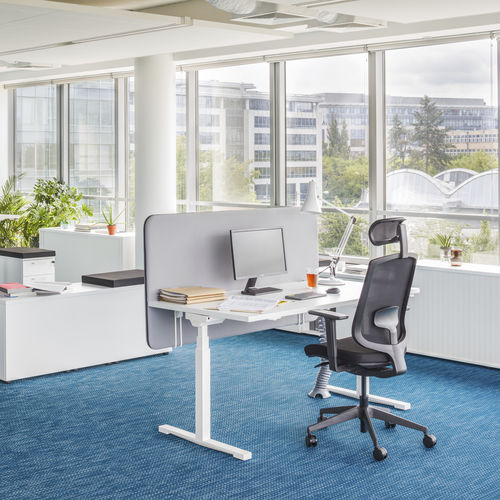 Bureau pour open space - DRIVE - MDD - contemporain / en mélaminé / avec séparateur intégré