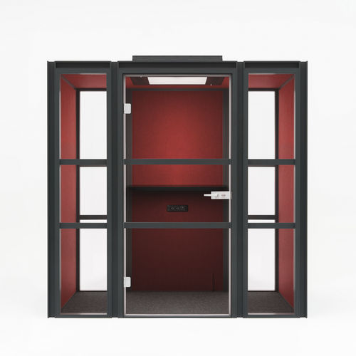 Bureau POD acoustique - HAKO - MDD - avec éclairage LED intégré / en verre / pour open space