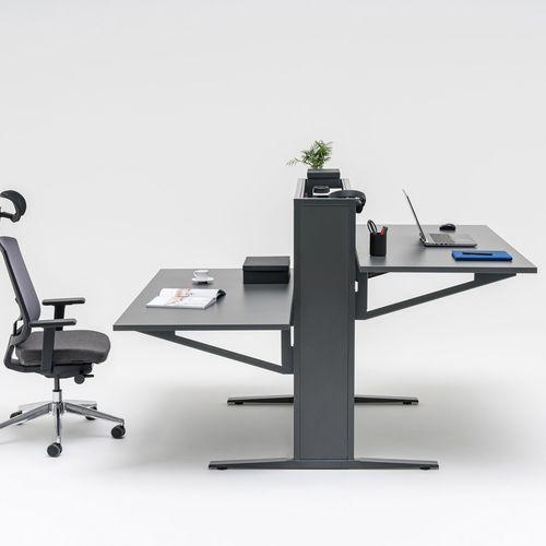 Bureau contemporain - FLOW - MDD - en métal / en mélaminé / à hauteur réglable